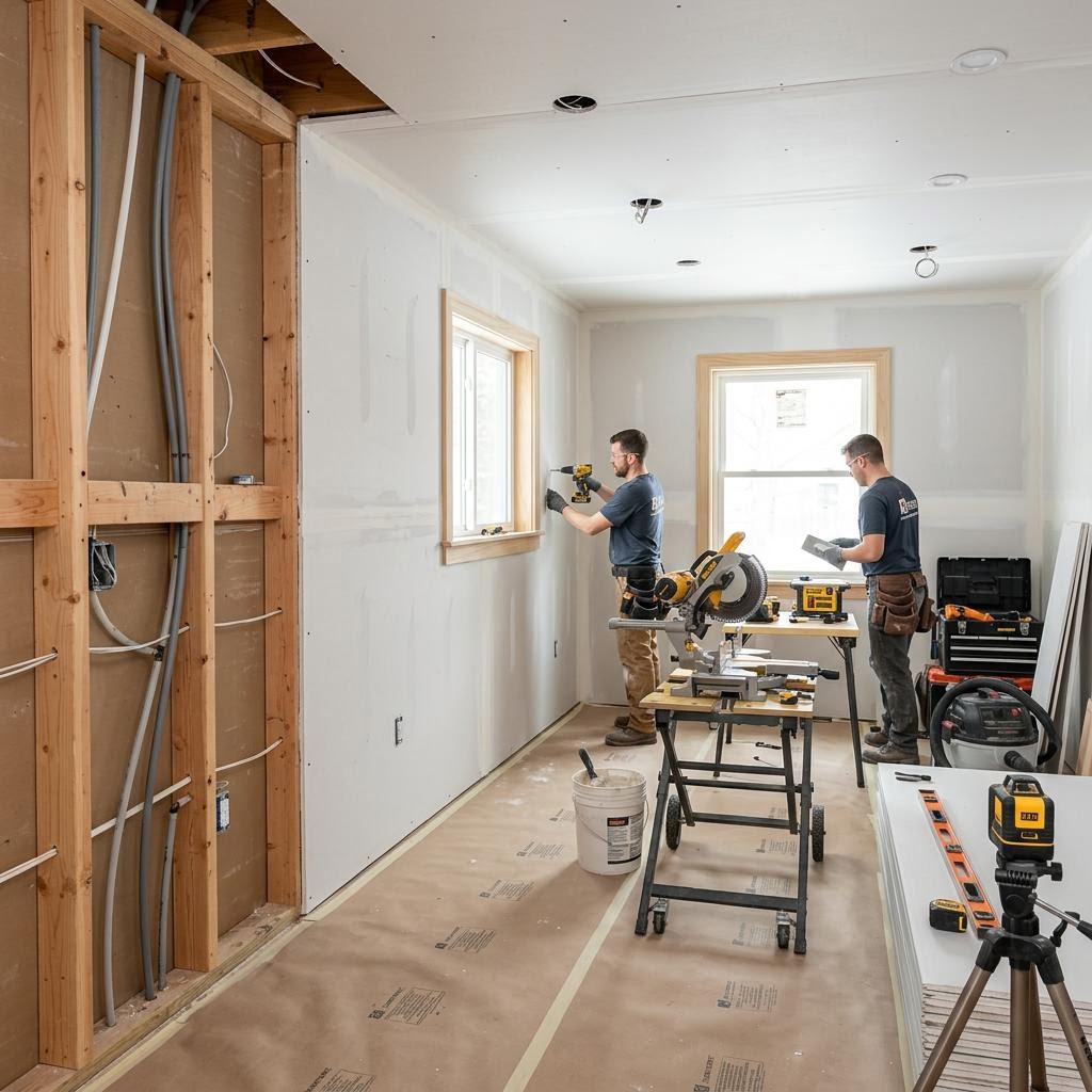 Bright interior during a home remodeling project